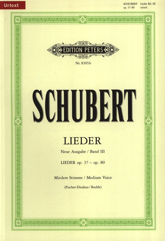 Schubert: Songs, Vol. 3 — Medium Voice (Edition Peters)
