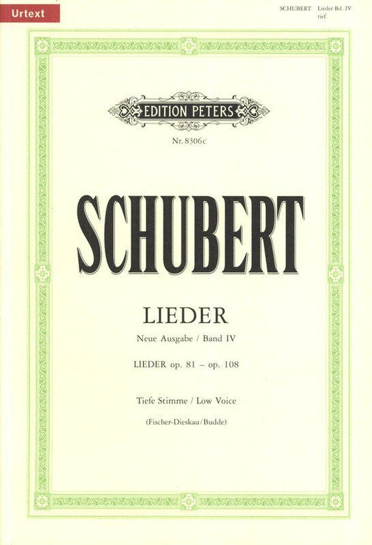 Schubert - 46 Songs Vol 3 for Low Voice/Piano, Edition Peters, 180 Pages