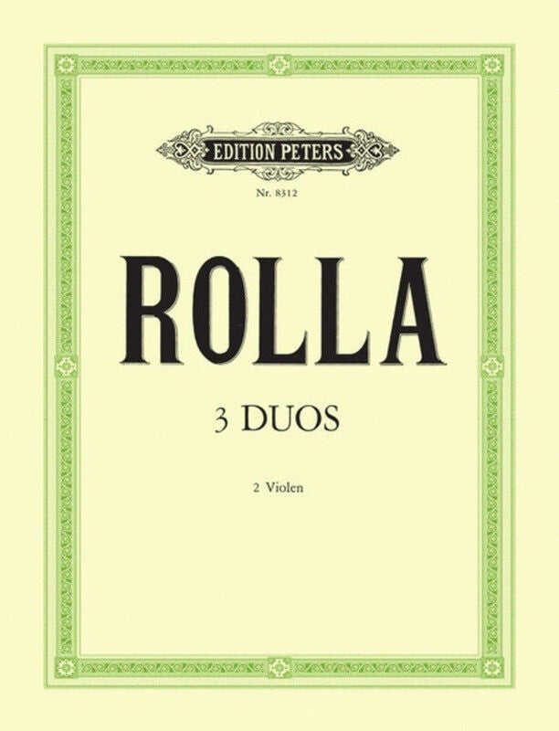 3 Duos for Viola Solo by Alessandro Rolla - Peters EP8312