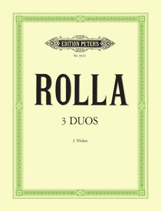 3 Duos for Viola Solo by Alessandro Rolla - Peters EP8312