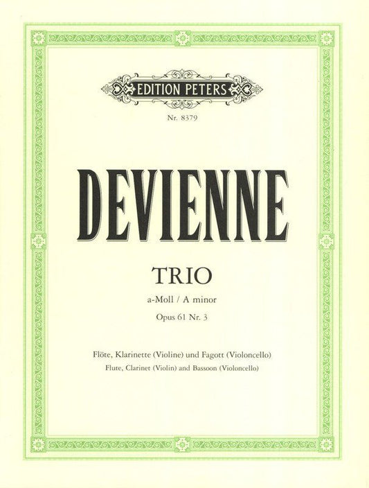Trio Op. 61 No. 3 for Cello, Flute, and Violin by Francois Devienne - Edition Peters
