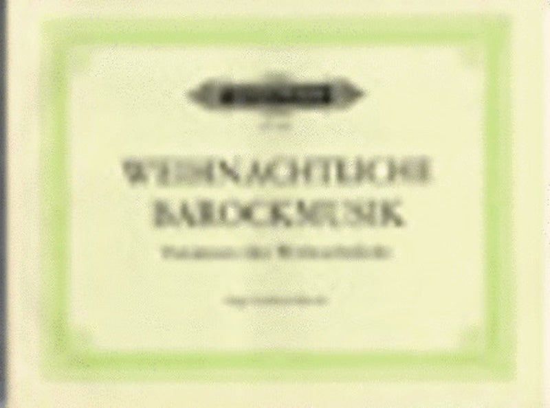Baroque Music For Christmas (Softcover Book)