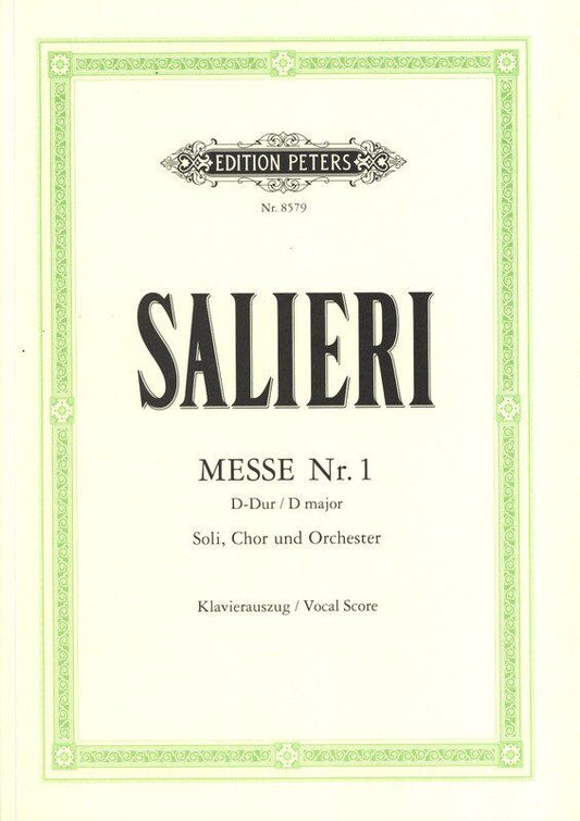 Salieri Mass No. 1 in D 'Hofkapellmeister-Messe' Vocal Score by Theo Molich, Edition Peters, 80 Pages