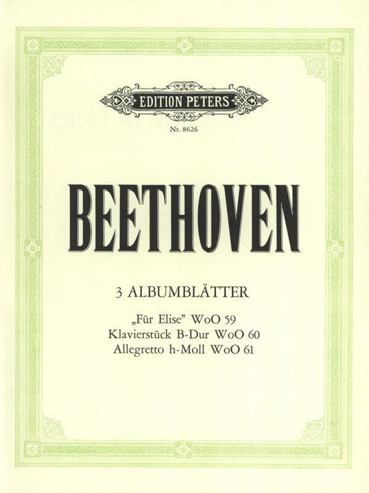 Album Leaves 3 for Piano Solo by Ludwig van Beethoven - Edition Peters