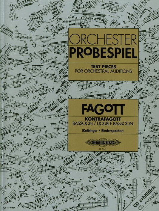Test Pieces for Orchestral Auditions Bassoon by Edition Peters
