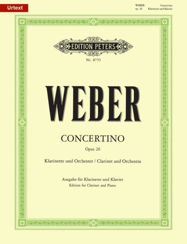 Concertino Op 26 E Flat clarinet/Piano Urtext (Softcover Book)