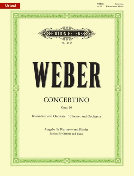 Concertino Op 26 E Flat clarinet/Piano Urtext (Softcover Book)