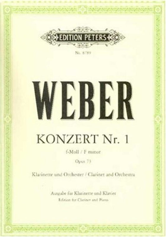 Concerto No 1 Op 73 F Min clarinet/Piano Urtext (Softcover Book)
