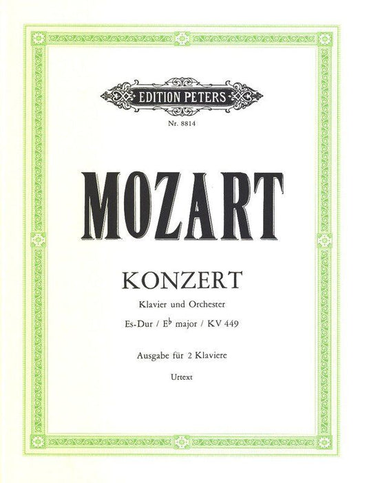 Concerto K. 449 E Flat for Piano by Wolfgang Amadeus Mozart - 2 Pianos 4 Hands, Edition Peters