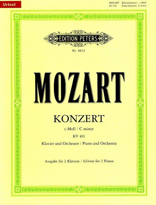 Concerto K 491 C Minor for 2 Pianos 4 Hands by Mozart, Edition Peters