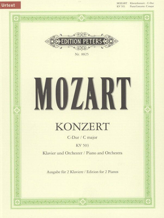 Concerto K 503 C for 2 Pianos 4 Hands by Wolfgang Amadeus Mozart, Edition Peters