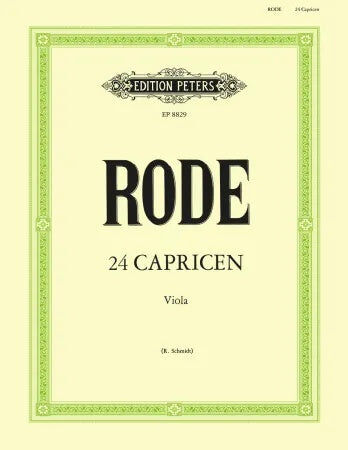 24 Caprices for Viola by Pierre Rode - Peters EP8829