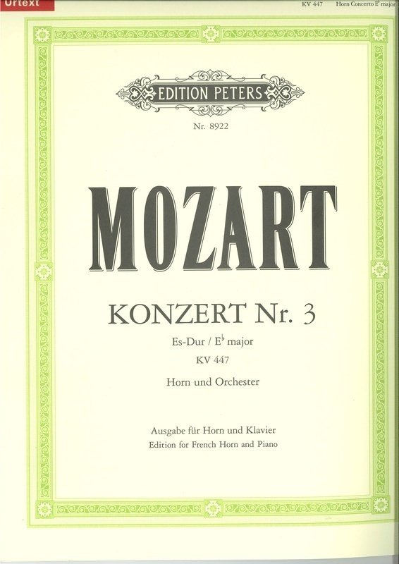 Mozart: Horn Concerto No. 3, K. 447 — Horn & Piano (Edition Peters)