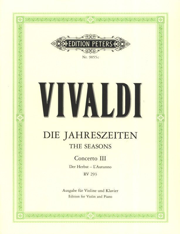 Vivaldi - Four Seasons Autumn Concerto F Op 8 No 3 for Violin and Piano