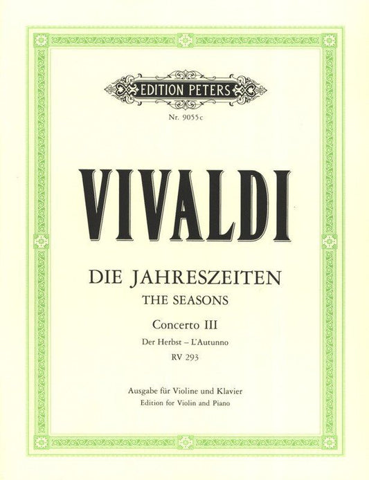 Vivaldi - Four Seasons Autumn Concerto F Op 8 No 3 for Violin and Piano