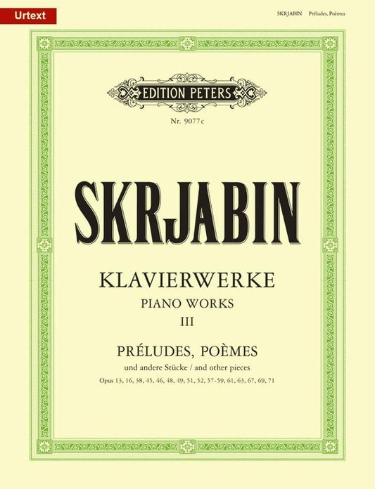 Preludes And Other Pieces Piano Works Vol 3 (Softcover Book)