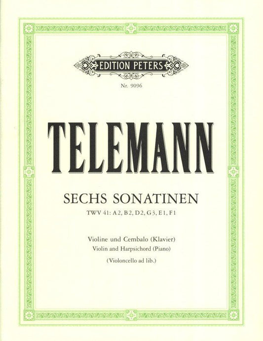 Sonatinas for Violin and Piano by Georg Philipp Telemann, Edition Peters, 6 Sonatinas, 1 Page