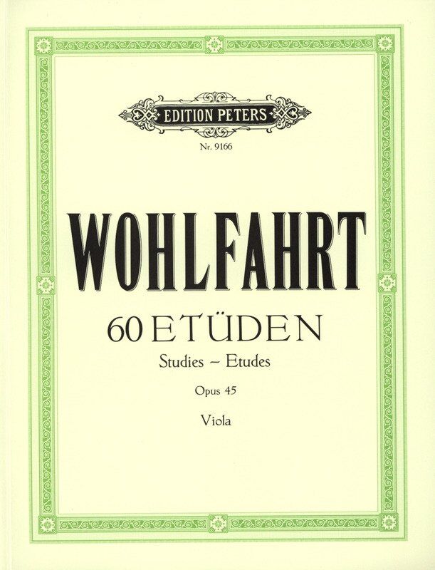 Wohlfahrt 60 Studies Op. 45 for Viola - Edition Peters, Viola Solo, 1 Page