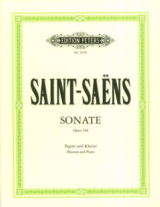 Saint-Saens Sonata Op 168 for Bassoon and Piano, Edition Peters, 1 Page