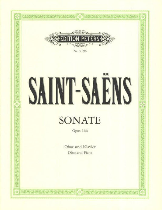 Saint-Saens - Sonata Op. 166 for Oboe and Piano Urtext Edition