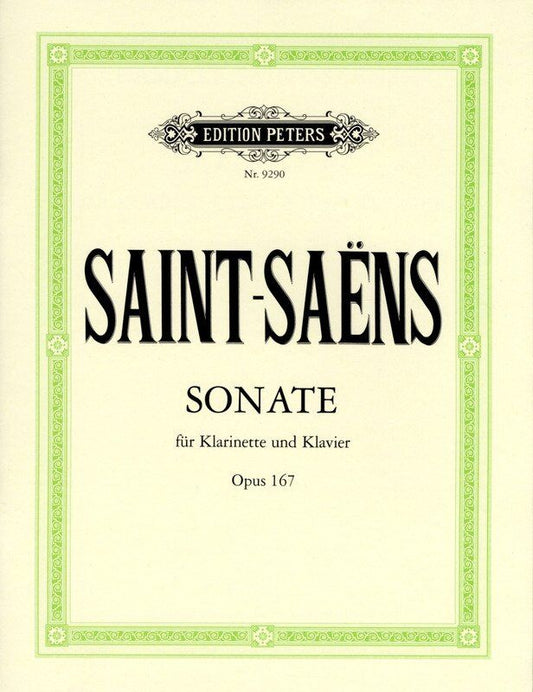 Saint-Saens Sonata Op. 167 for Clarinet and Piano Urtext Edition