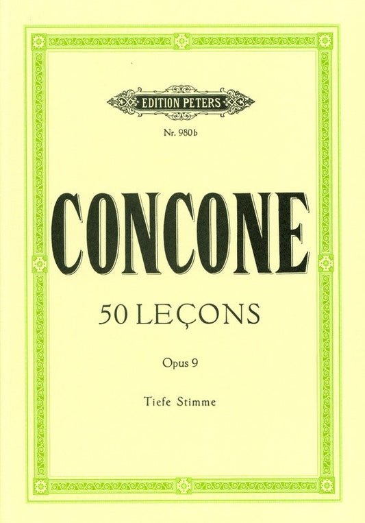 Concone: 50 Lessons, Op. 9 — Low Voice (Edition Peters)