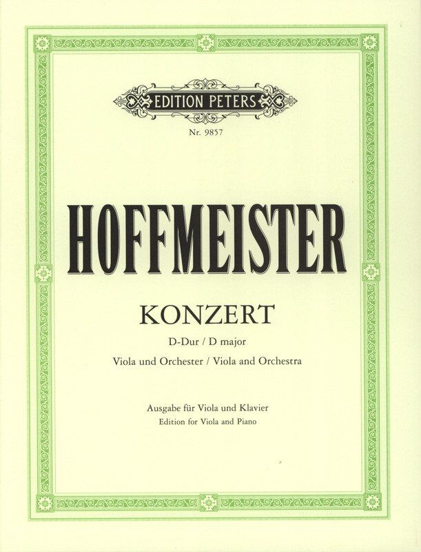 Hoffmeister Concerto in D Major for Viola and Piano, Edition Peters, 1 Page