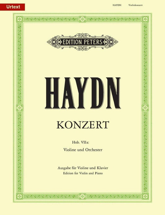 Haydn - Concerto In A Hob 7A No 3 Violin/Piano (Softcover Book)