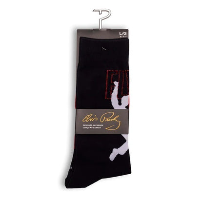Perris Licensed Elvis "68 Comeback" Large Crew Socks - Black (1 Pair)