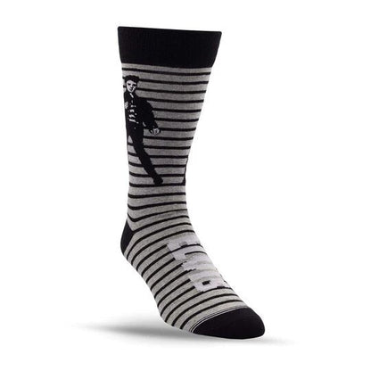 Perris Licensed Elvis "Jailhouse Rock" Large Crew Socks in Grey - 1 Pair — view 2