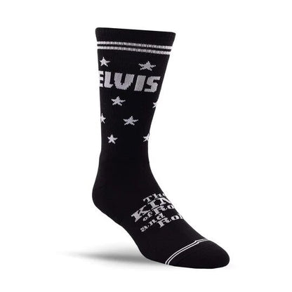 Perris Licensed Elvis "The King" Large Crew Socks - Black (1 Pair) — view 2