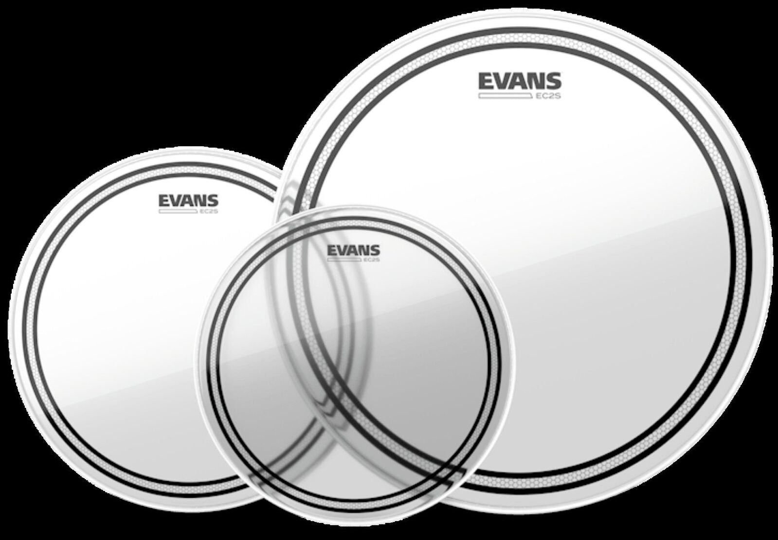 Evans EC2S Clear Tom Pack with 14 Inch HD Dry Snare Batter - Includes 12", 13", 16" Tom Heads and 14" Snare Head