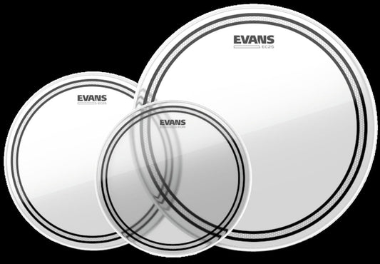 Evans EC2S Clear Tom Pack with 14 Inch HD Dry Snare Batter - Includes 12", 13", 16" Tom Heads and 14" Snare Head