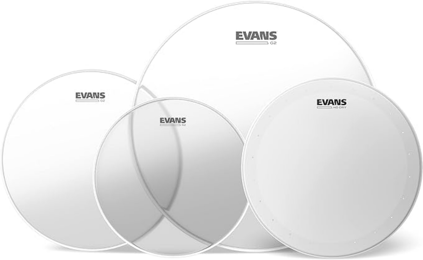 Evans G2 Clear Rock Pack with 14 Inch HD Dry Tom Batter Heads