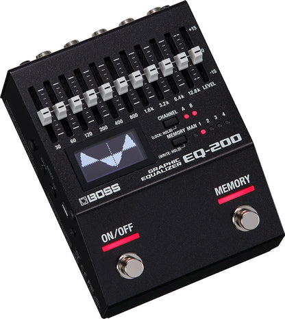 BOSS EQ-200 Graphic Equalizer - 200 Series Compact Pedal with Memory, Multi-Function Switches & Intuitive Controls — view 3