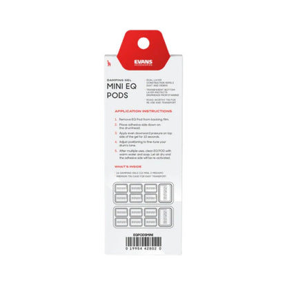 Evans EQ Pods Mini Damper Gels - 14-Pack with Storage Tin, Includes 2 Full-Size Pods, Teflon-Coated, Easy to Apply and Remove — view 4