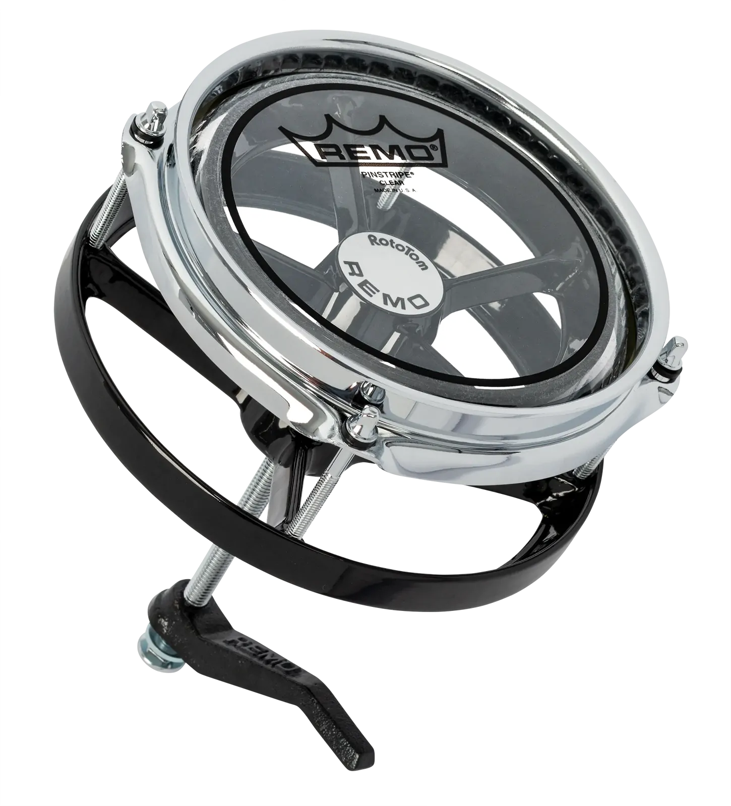 Remo 6 inch Single Roto Tom with Clear Pinstripe Drum Head
