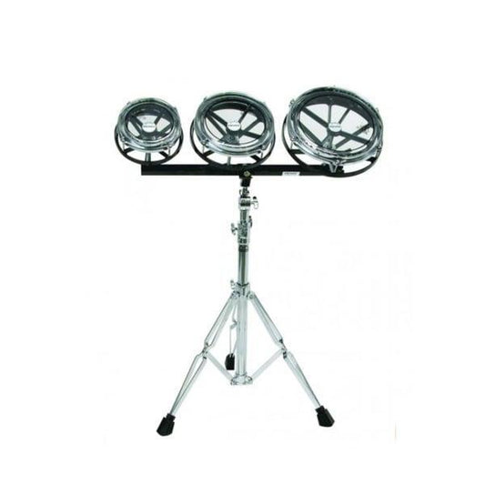 Remo Pinstripe Clear Roto Tom Set 8-10-12 inch with Stand