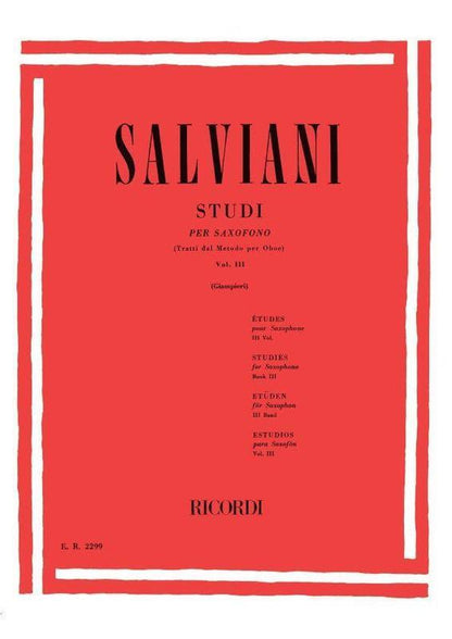 Studies For Saxophone Book 3 Book