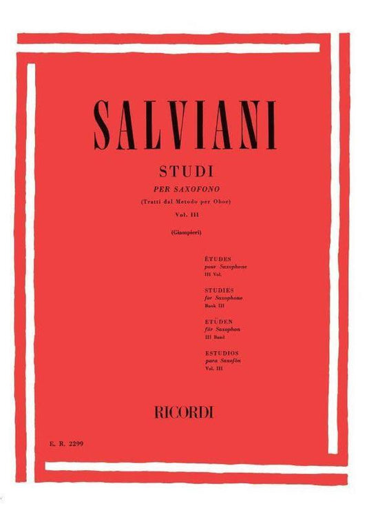 Studies For Saxophone Book 3 Book