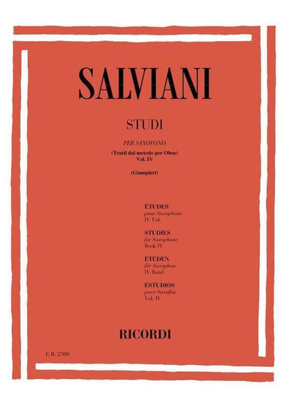 Studies For Saxophone Book 4 Book