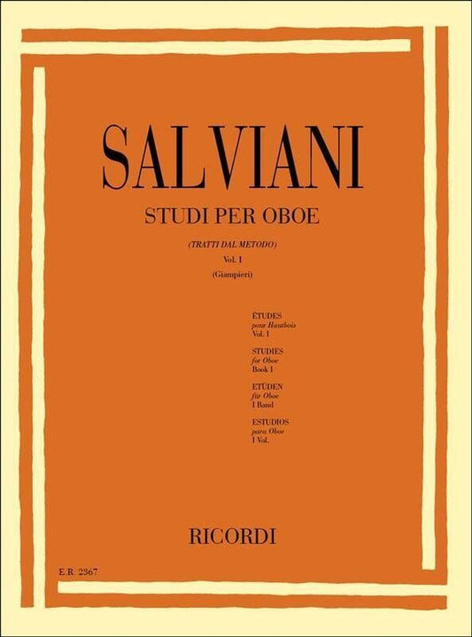 Salviani - Studies for Oboe Vol 1 by Ricordi