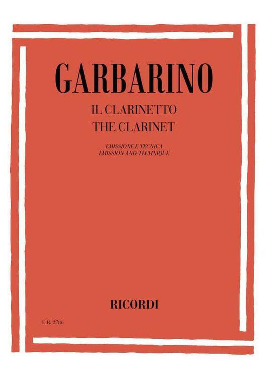Garbarino - The Clarinet Emission And Technique (Softcover Book)