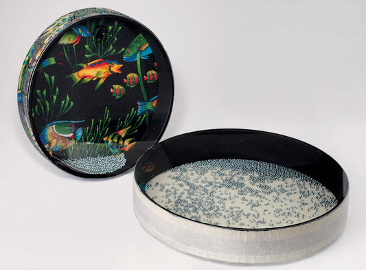 REMO PERCUSSION - 12 Inch Ocean Drum  Pre-tuned, Metal Beads, Fish Graphic