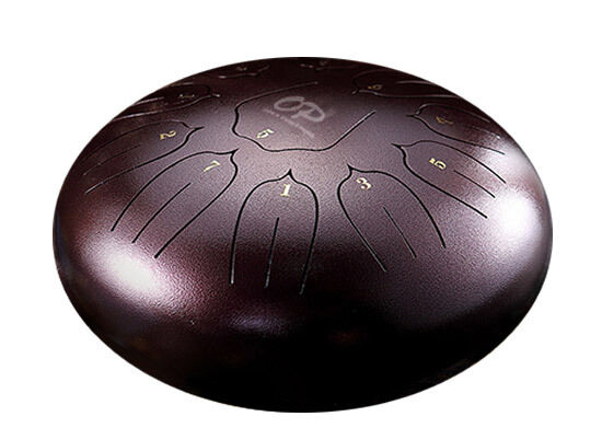 Opus Percussion 10" Metal 11-Note Lotus Carves Style Tongue Drum - Chestnut