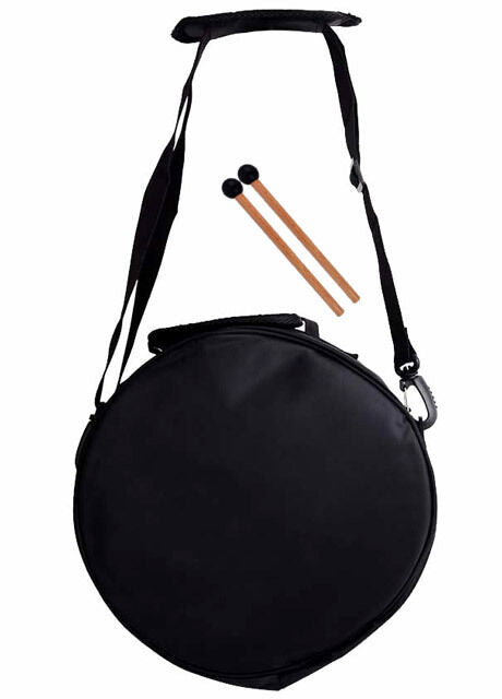 Opus Percussion 12" Metal 11-Note Lotus Carves Tongue Drum in Black, C-Major Scale, Includes Mallets & Carry Bag — view 2
