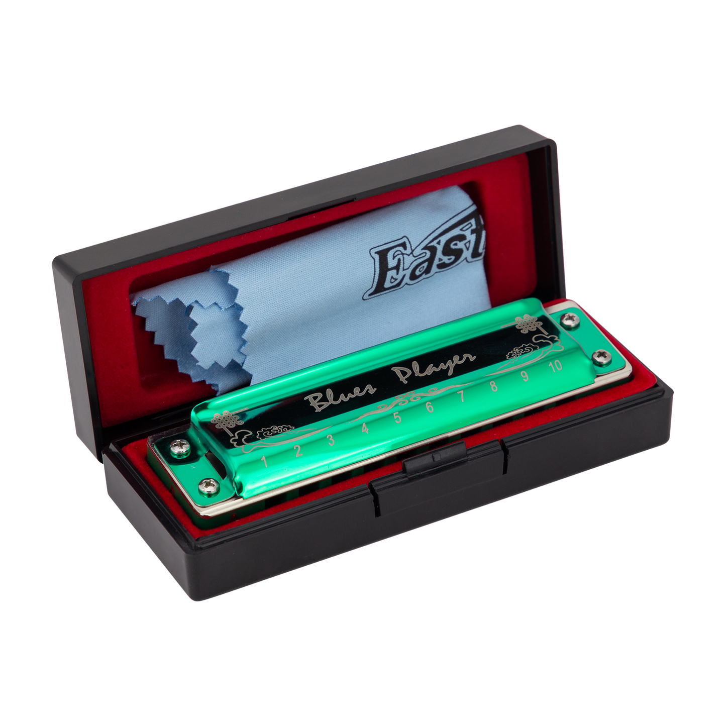 East Top PRO20 10 Hole Harmonica in G with Brass Reed Plate and Stainless Steel Cover — view 2