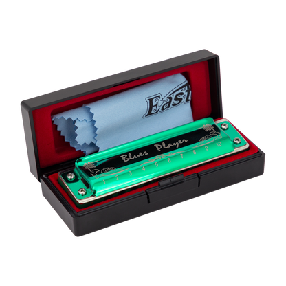 East Top PRO20 10 Hole Harmonica in G with Brass Reed Plate and Stainless Steel Cover — view 2