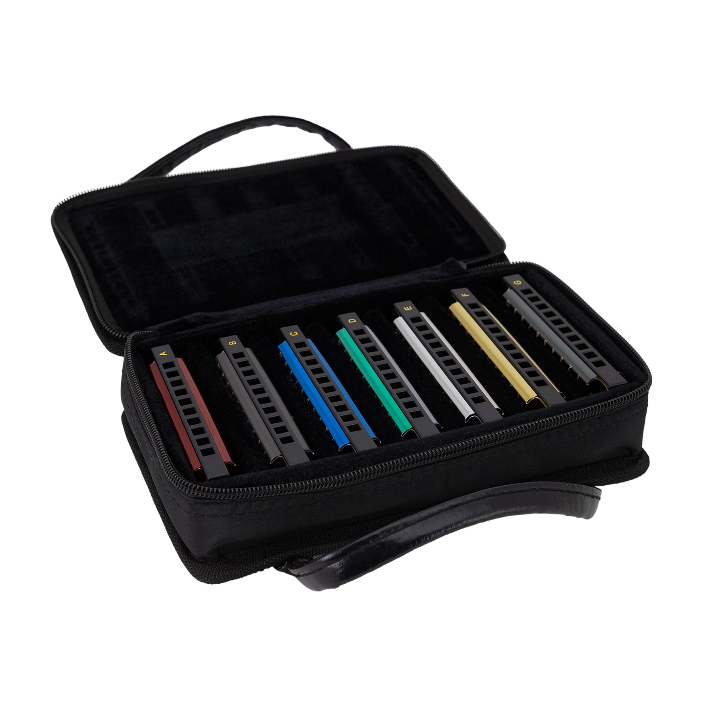 East Top Set of 7 Blues Harmonicas with Case - Diatonic, Portable Design, Gift-Ready Packaging, Includes Keys A-G