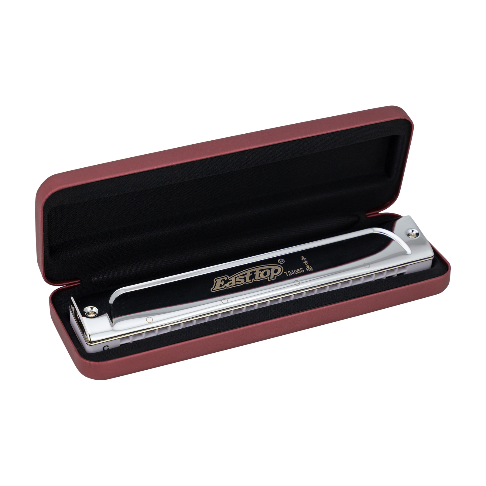 East Top 24 Hole Professional Tremolo Harmonica G with Brass Cover and Plastic Comb — view 2